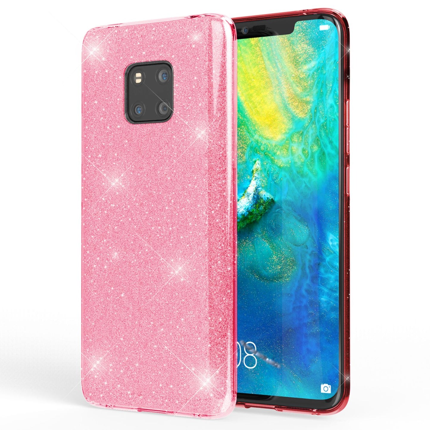 NALIA Glitzerhülle für Huawei Mate 20 Pro – Funkelnder Glitzer-Look & Grip – SHINEPOP (Silikon Case) – Marke aus Berlin