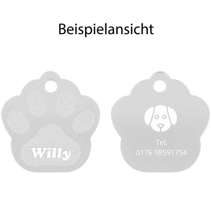 Hundemarke mit Gravur - Große Pfote