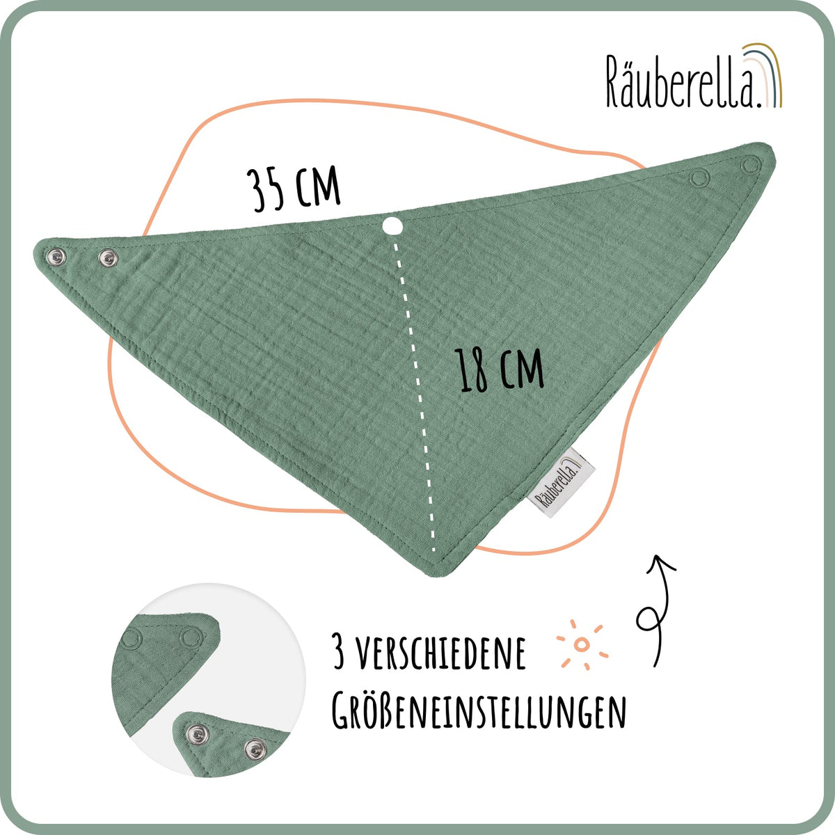 3er Set Musselin Lätzchen Mint-Grün