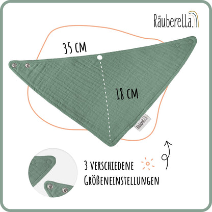 3er Set Musselin Lätzchen Mint-Grün