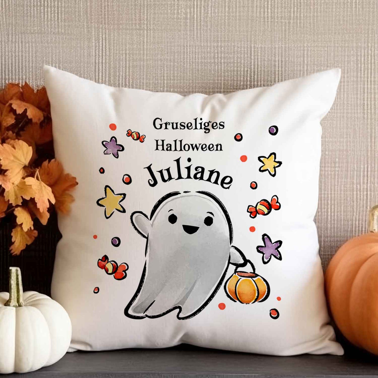 Bedrucktes Kissen "Happy Halloween" in versch. Designs