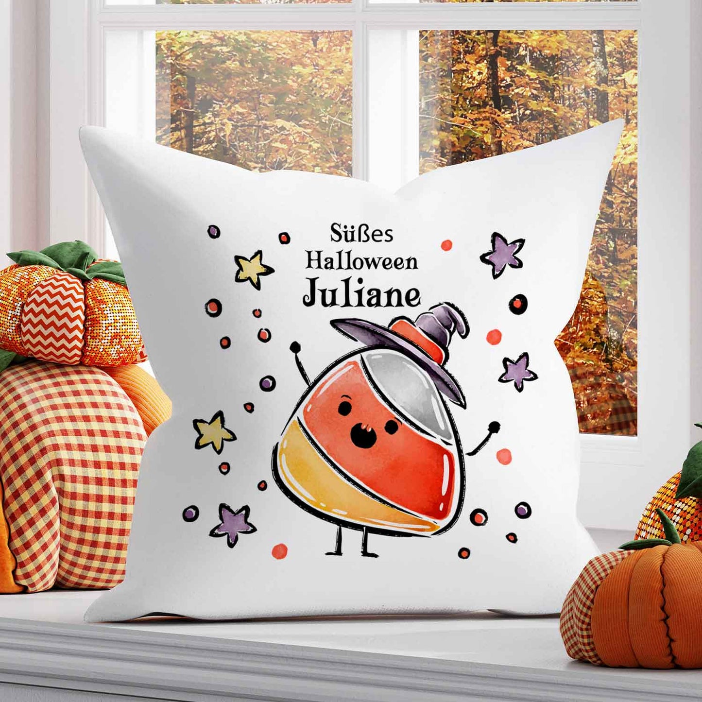 Bedrucktes Kissen "Happy Halloween" in versch. Designs
