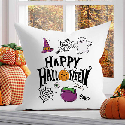 Bedrucktes Kissen mit Motiv Happy Halloween