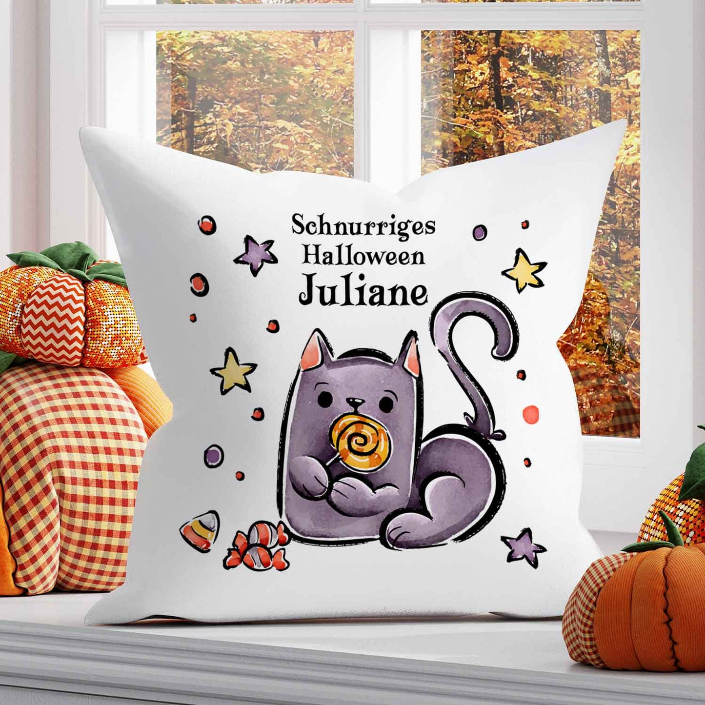 Bedrucktes Kissen "Happy Halloween" in versch. Designs