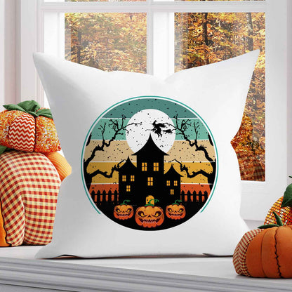 Bedrucktes Kissen mit Motiv Halloween Haus