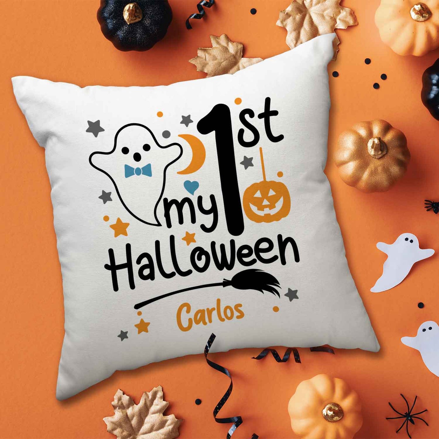 Bedrucktes Kissen mit Motiv My 1st Halloween