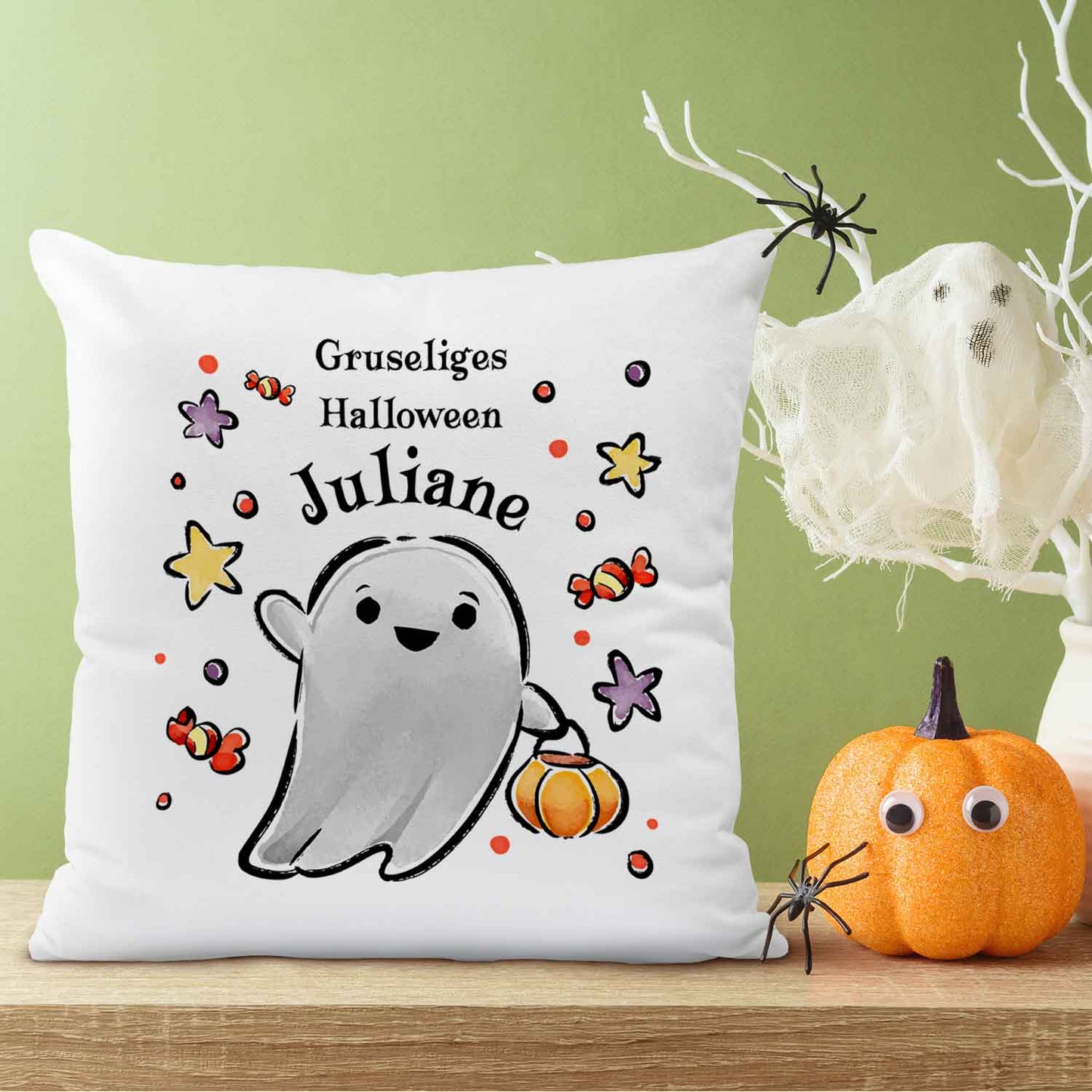 Bedrucktes Kissen "Happy Halloween" in versch. Designs