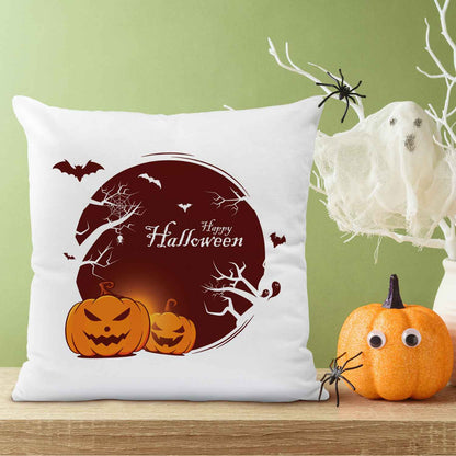 Bedrucktes Kissen mit Motiv Halloween Kürbis