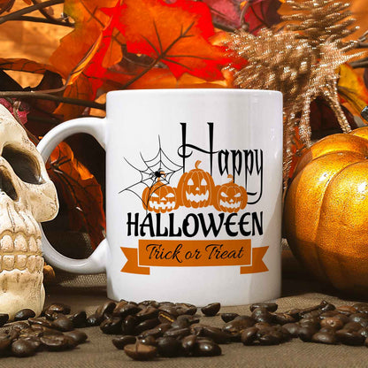 Bedruckte Tasse mit Motiv im Happy Halloween Design