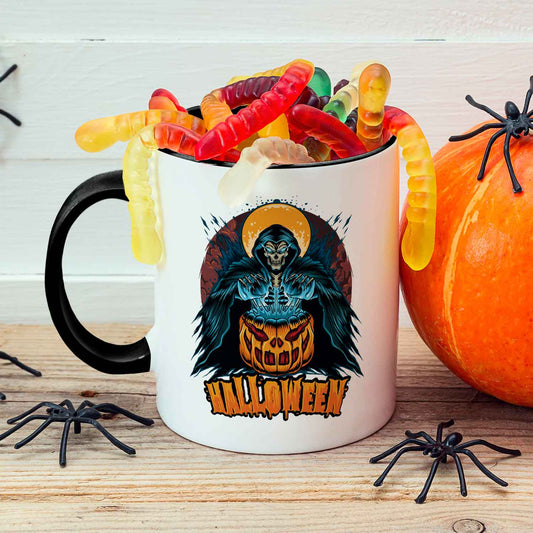 Bedruckte Tasse mit Motiv im Halloween Reaper Design