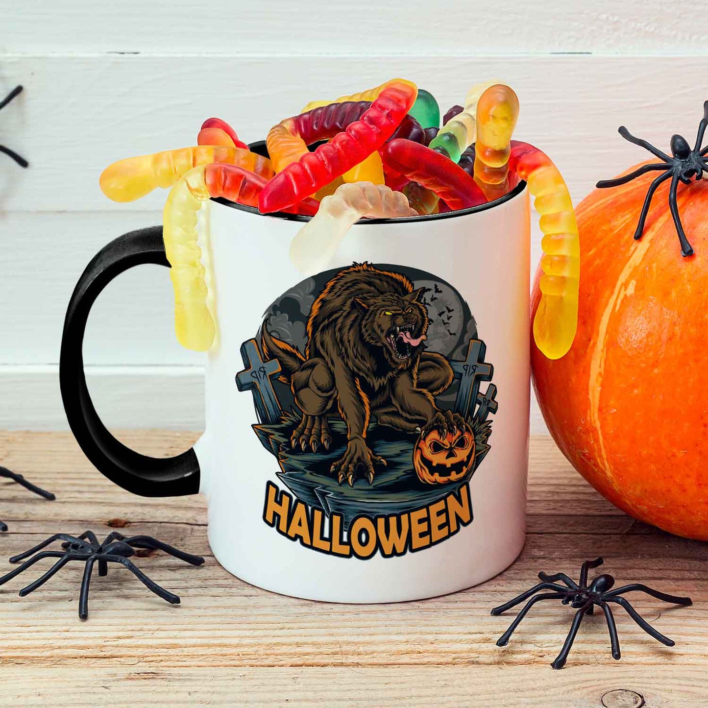 Bedruckte Tasse mit Motiv im Halloween Werwolf Design