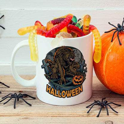 Bedruckte Tasse mit Motiv im Halloween Werwolf Design