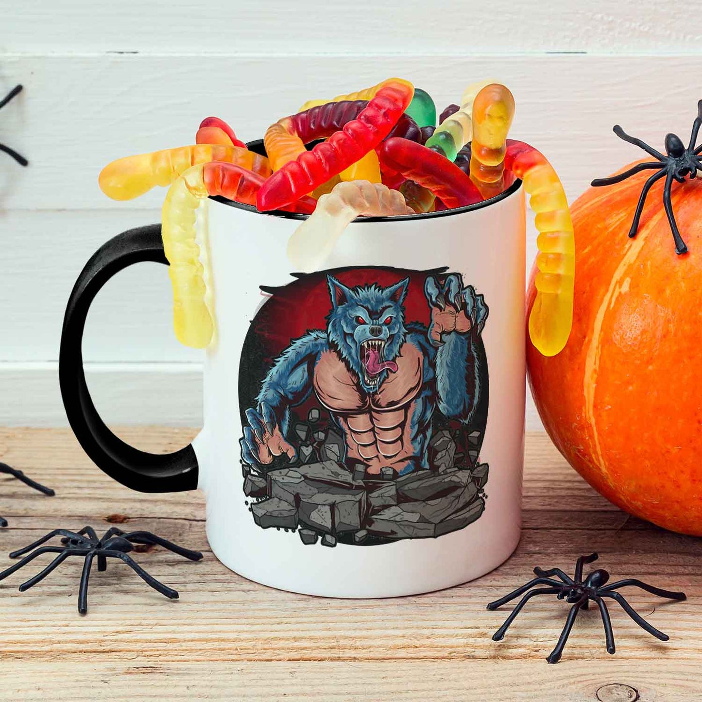 Bedruckte Tasse mit Motiv im Halloween Werwolf Design