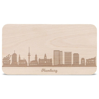 Frühstücksbrettchen Skyline Hamburg