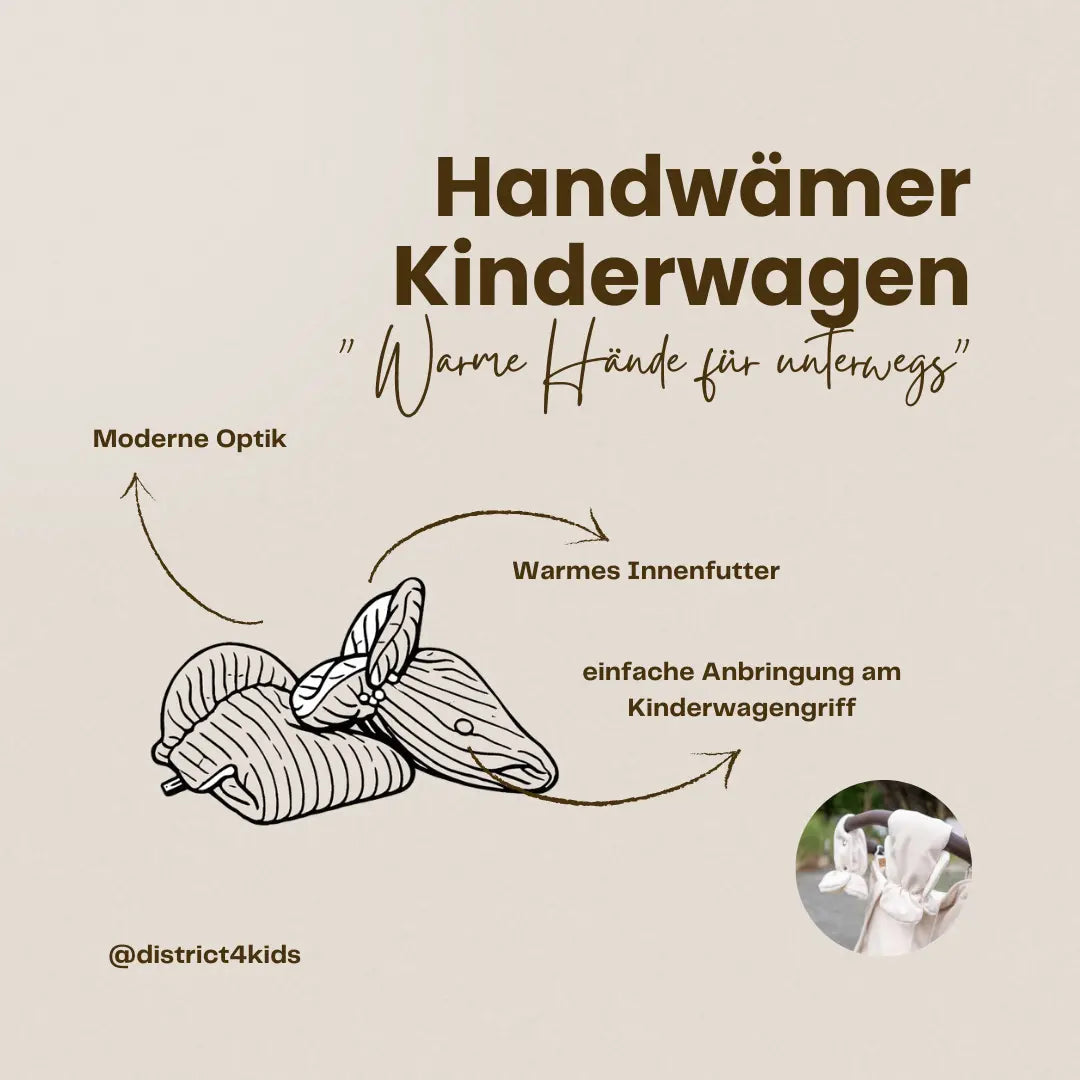 Kinderwagen-Handschuhe Bouclé – warm & kuschelig District for Kids