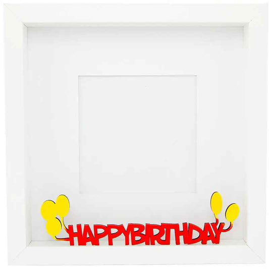 Happy Birthday Schriftzug mit Fotorahmen