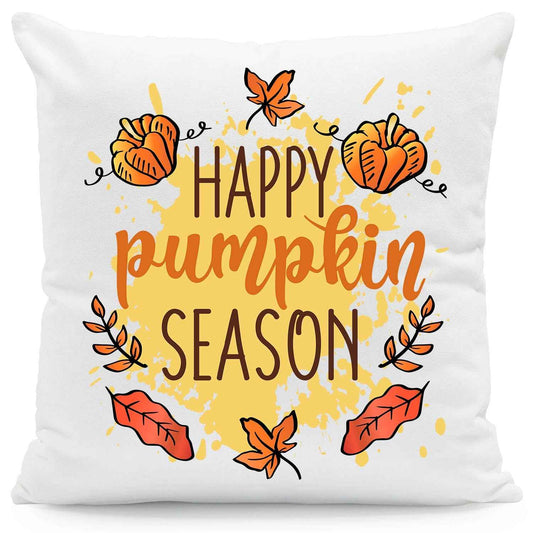 Bedrucktes Kissen mit Spruch Happy Pumpkin Season
