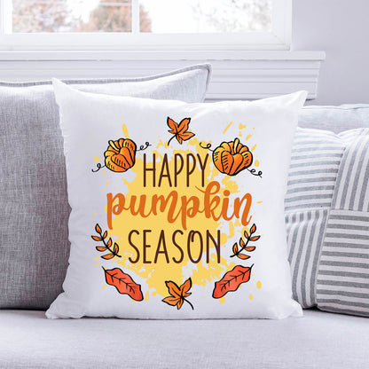Bedrucktes Kissen mit Spruch Happy Pumpkin Season