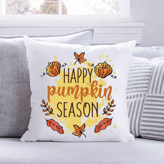 Bedrucktes Kissen mit Spruch Happy Pumpkin Season