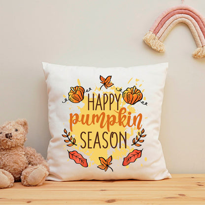 Bedrucktes Kissen mit Spruch Happy Pumpkin Season