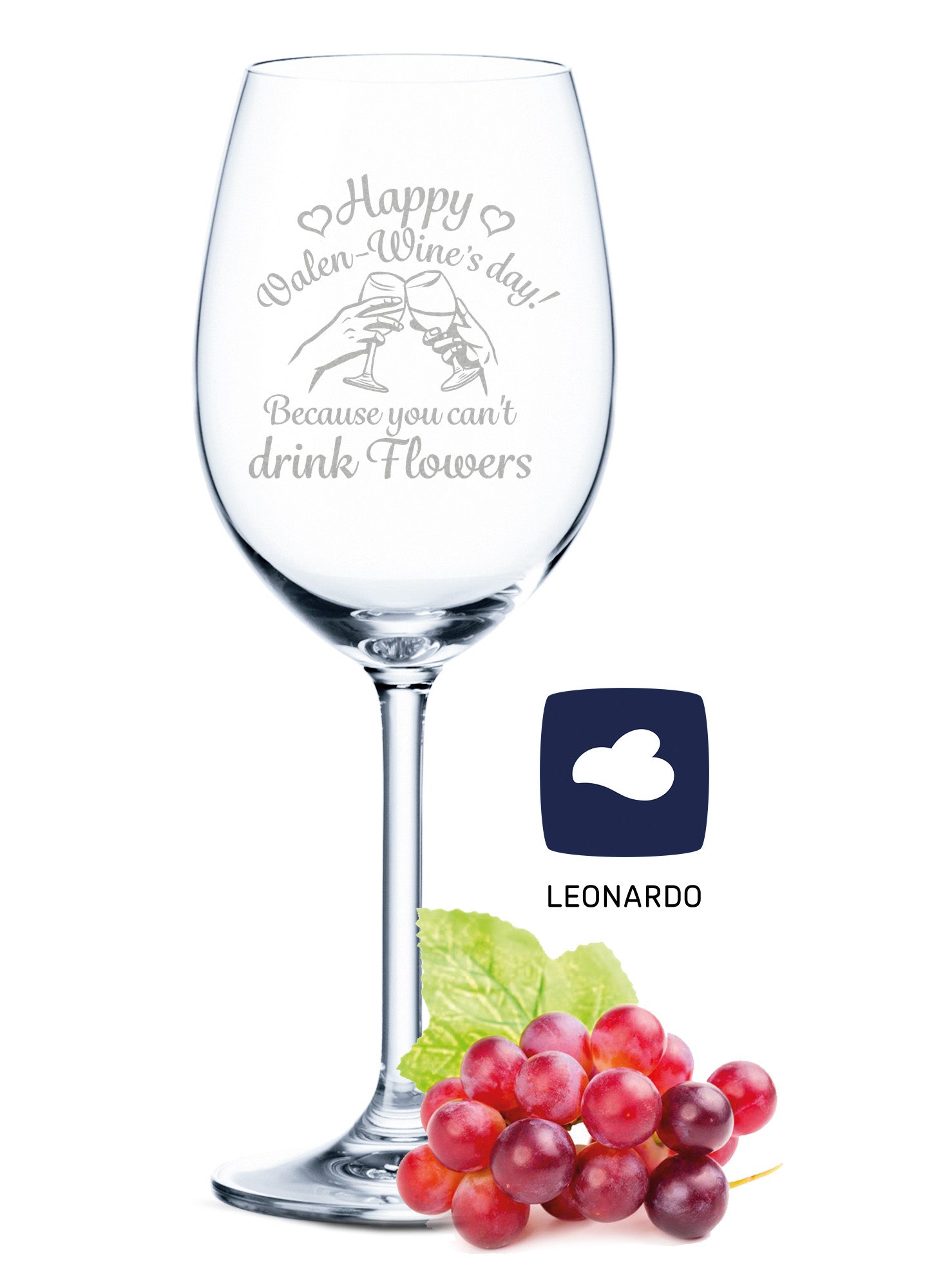 Leonardo Weinglas mit Gravur "Happy Valen-Wine´s day"