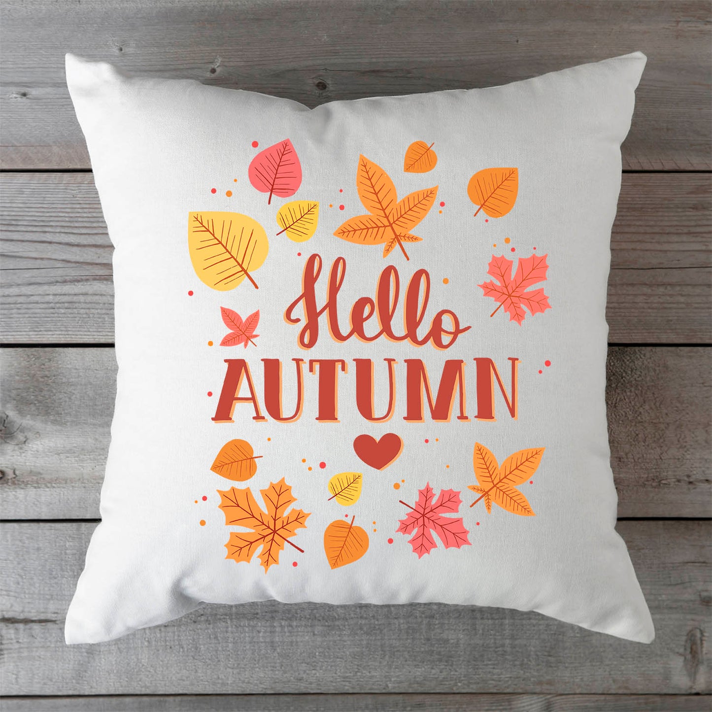 Bedrucktes Kissen mit Spruch Hello Autumn