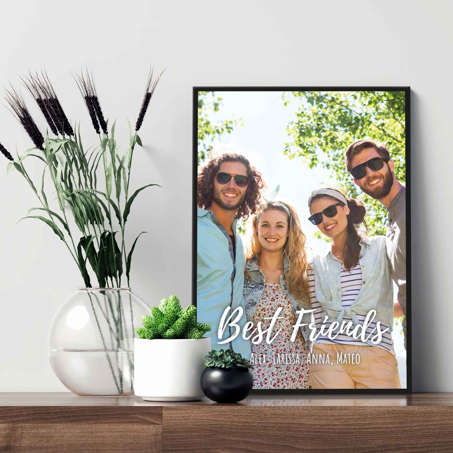 Holzschild mit Foto - Bild mit Wunschtext und Namen - Holzbild zum Selbstgestalten