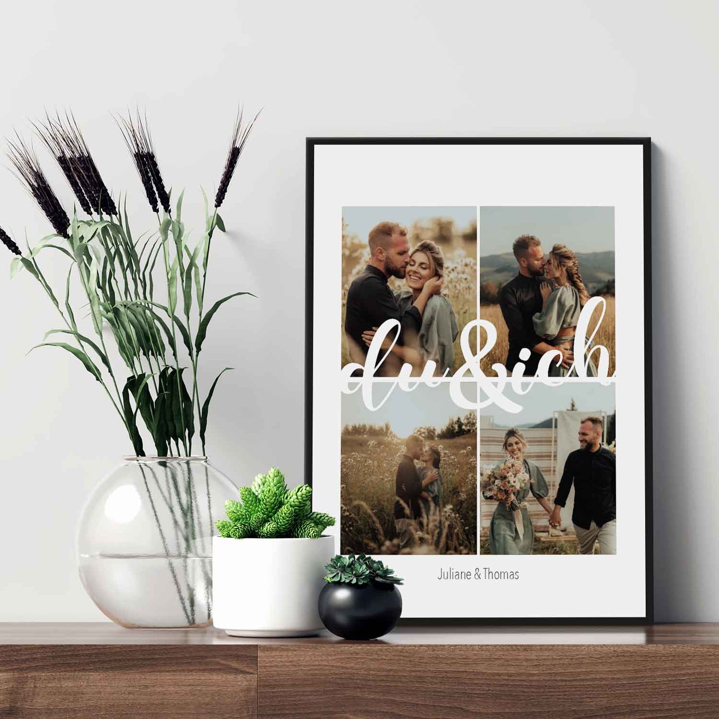 Holzschild mit Foto - Du & Ich - Fotocollage zum Selbstgestalten