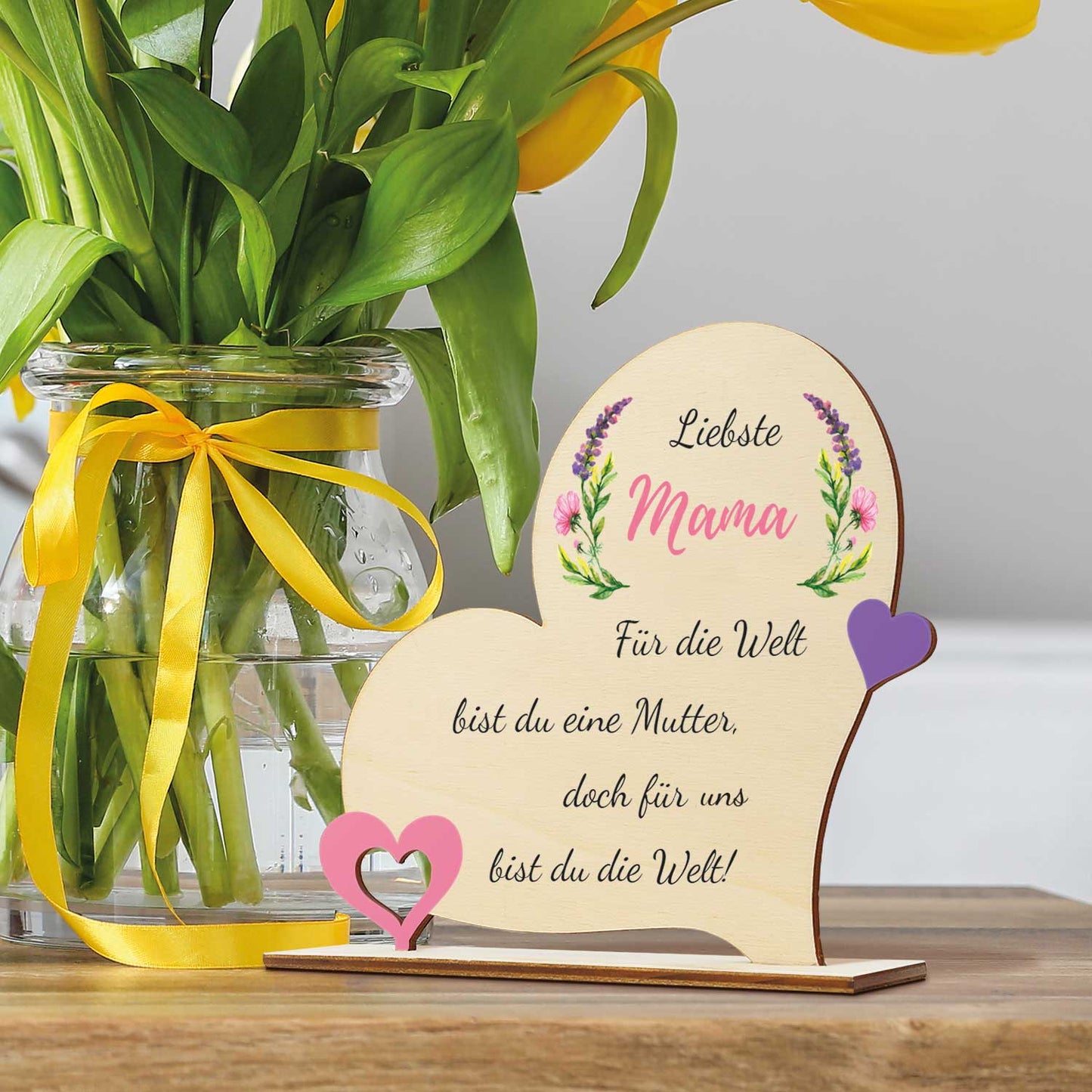 Herz Holzaufsteller "Liebste Mama" zum Muttertag