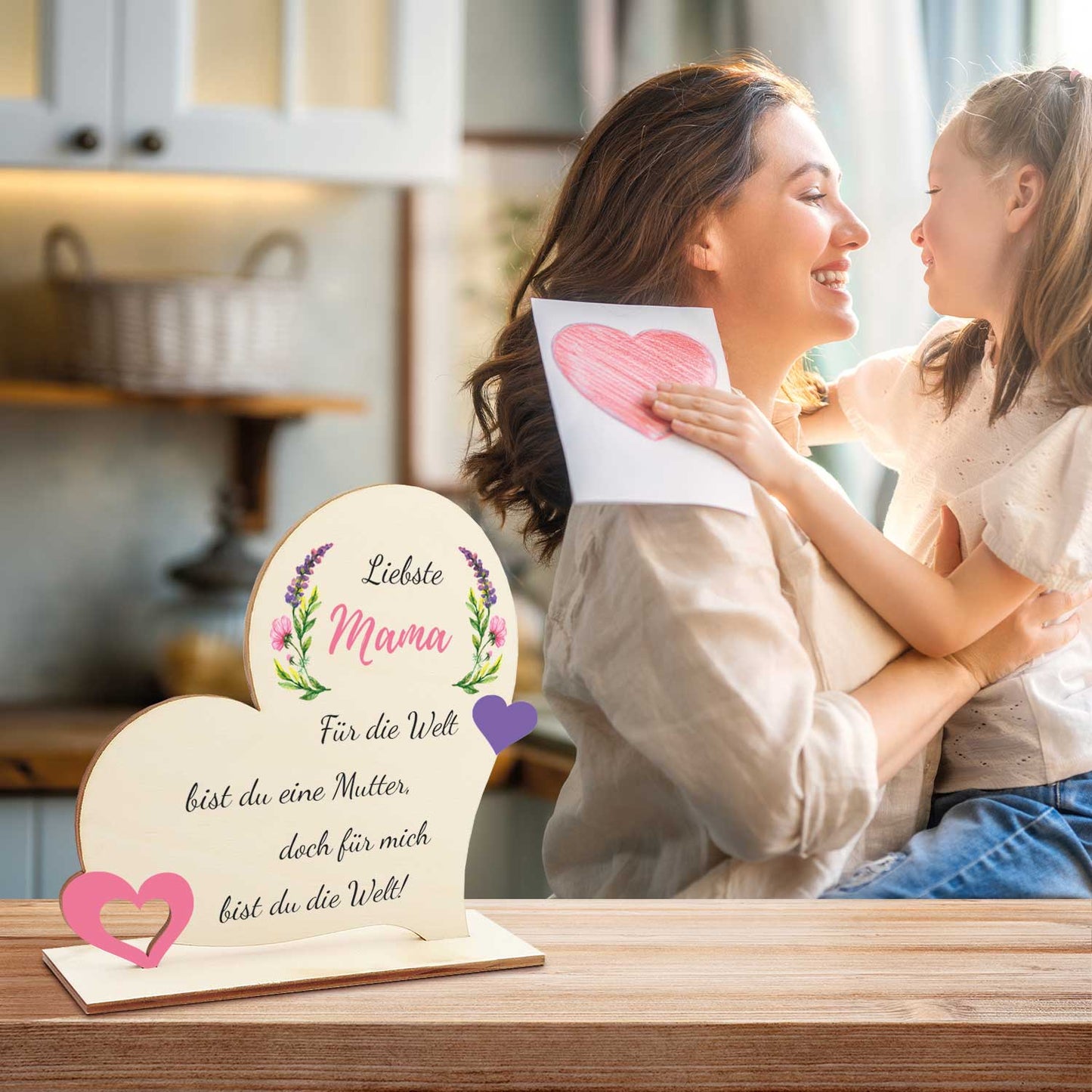 Herz Holzaufsteller "Liebste Mama" zum Muttertag