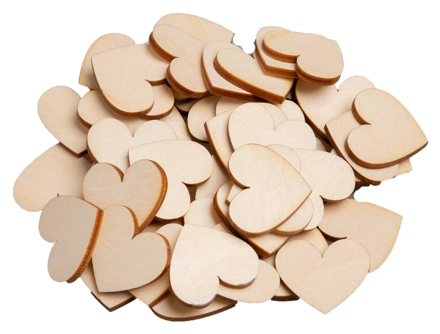 100 Stück 30mm Deko Holzherzen DIY