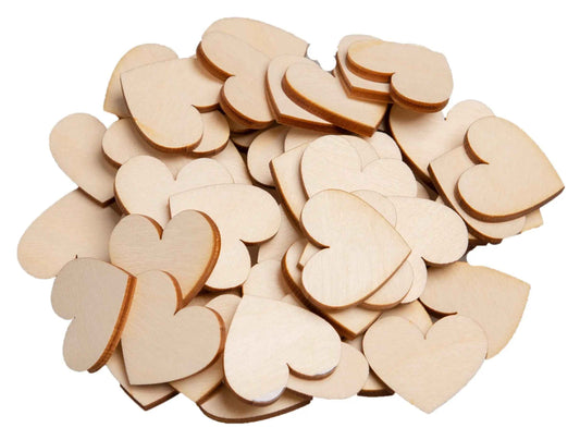 100 Stück 30mm Deko Holzherzen DIY