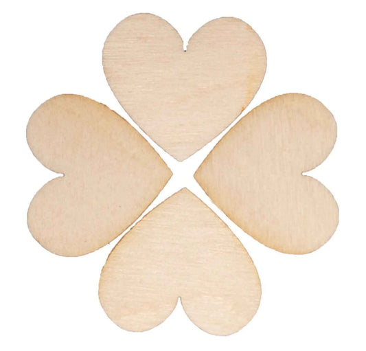 100 Stück 30mm Deko Holzherzen DIY