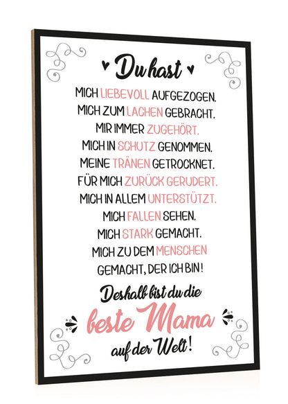 Holzschild mit Spruch Beste Mama der Welt