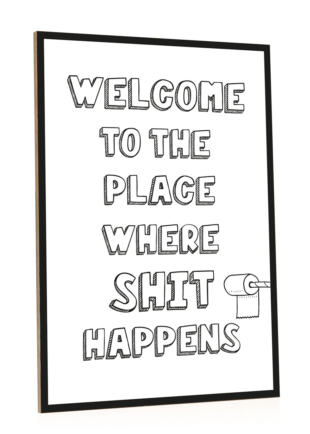 Holzschild mit Spruch Shit Happens