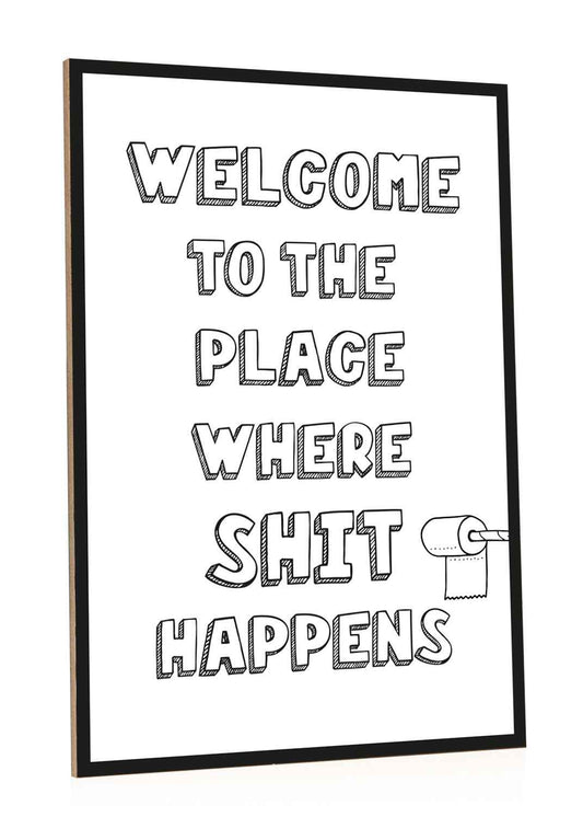 Holzschild mit Spruch Shit Happens