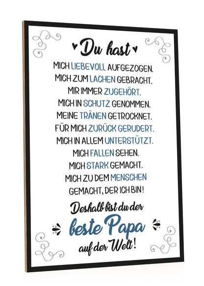 Holzschild mit Spruch Bester Papa der Welt