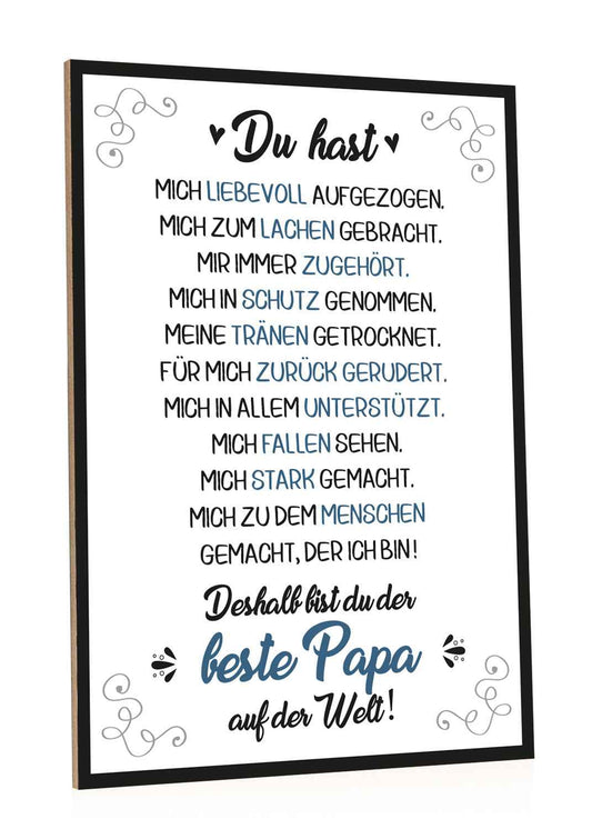 Holzschild mit Spruch Bester Papa der Welt