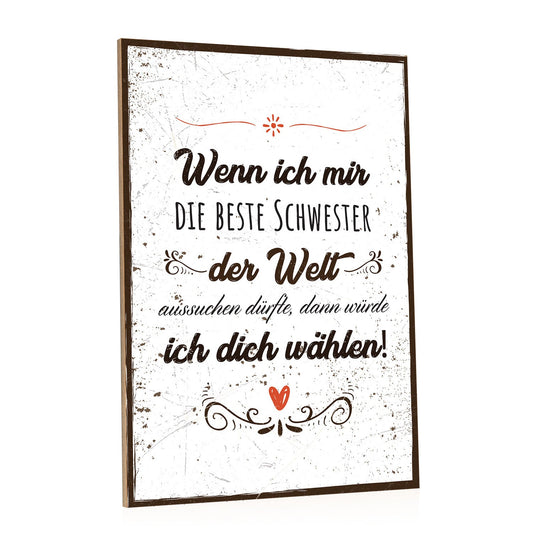 Holzschild Beste Schwester der Welt