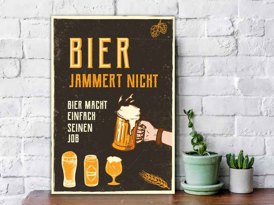 Holzschild Bier jammert nicht