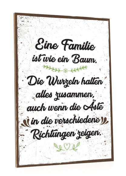 Holzschild Familie ist wie ein Baum