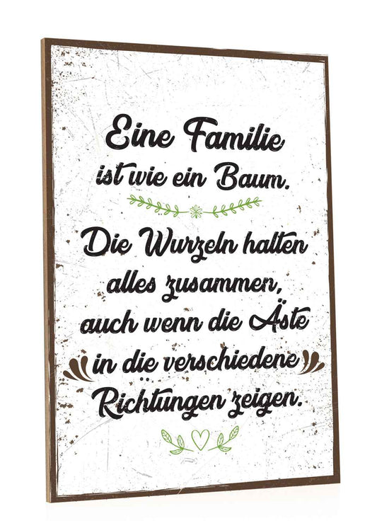 Holzschild Familie ist wie ein Baum