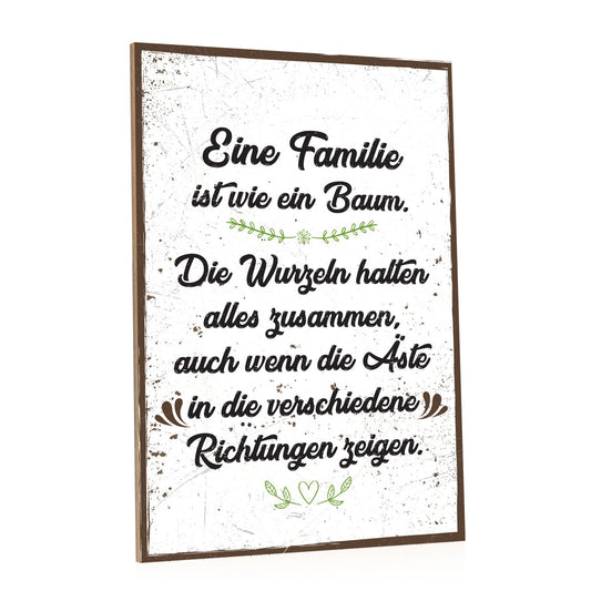 Holzschild Familie ist wie ein Baum