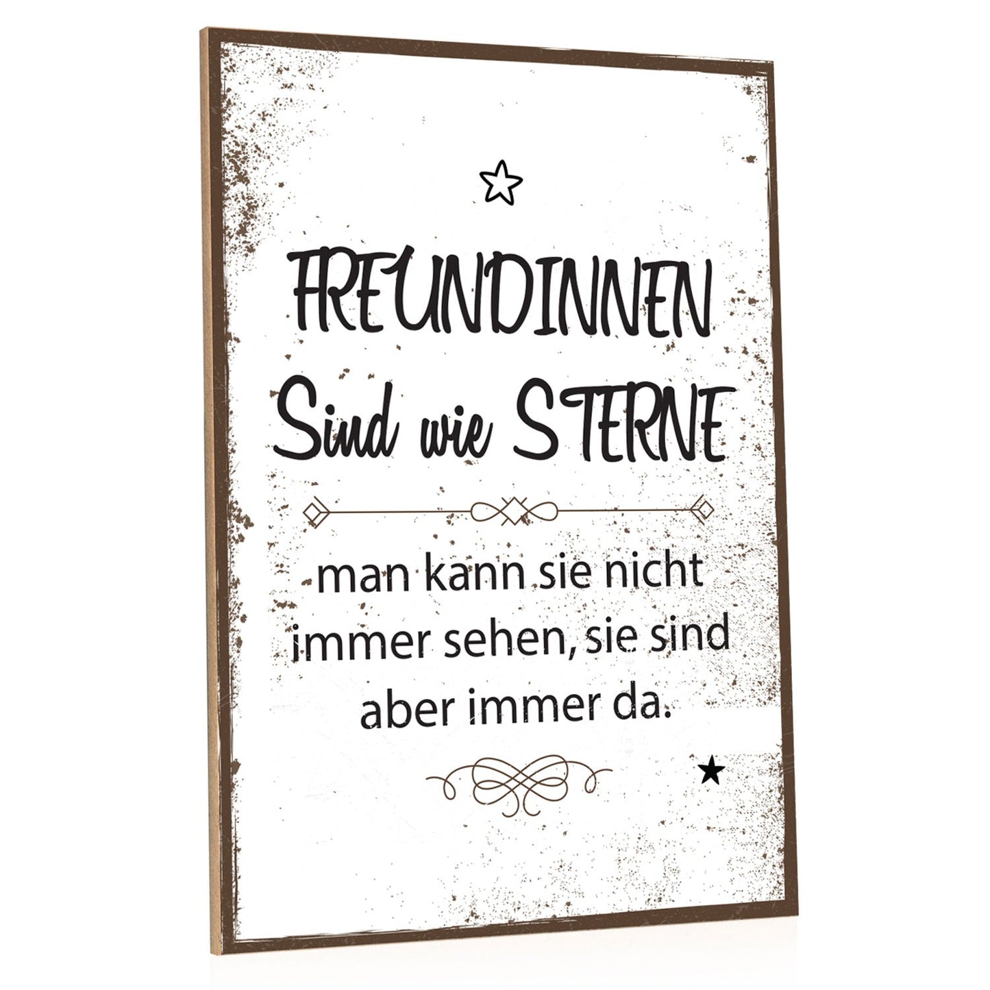 Holzschild Freundinnen sind wie Sterne