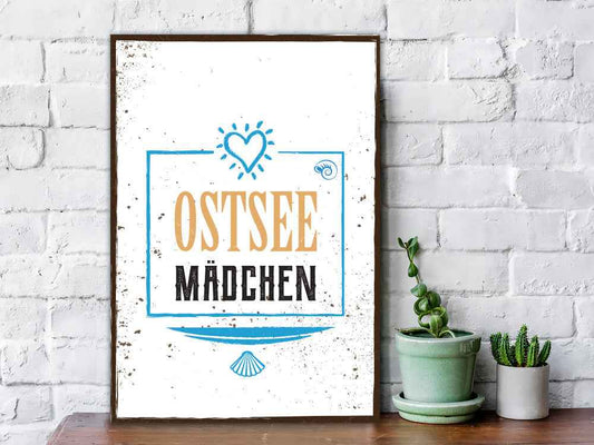 Holzschild Ostsee Mädchen