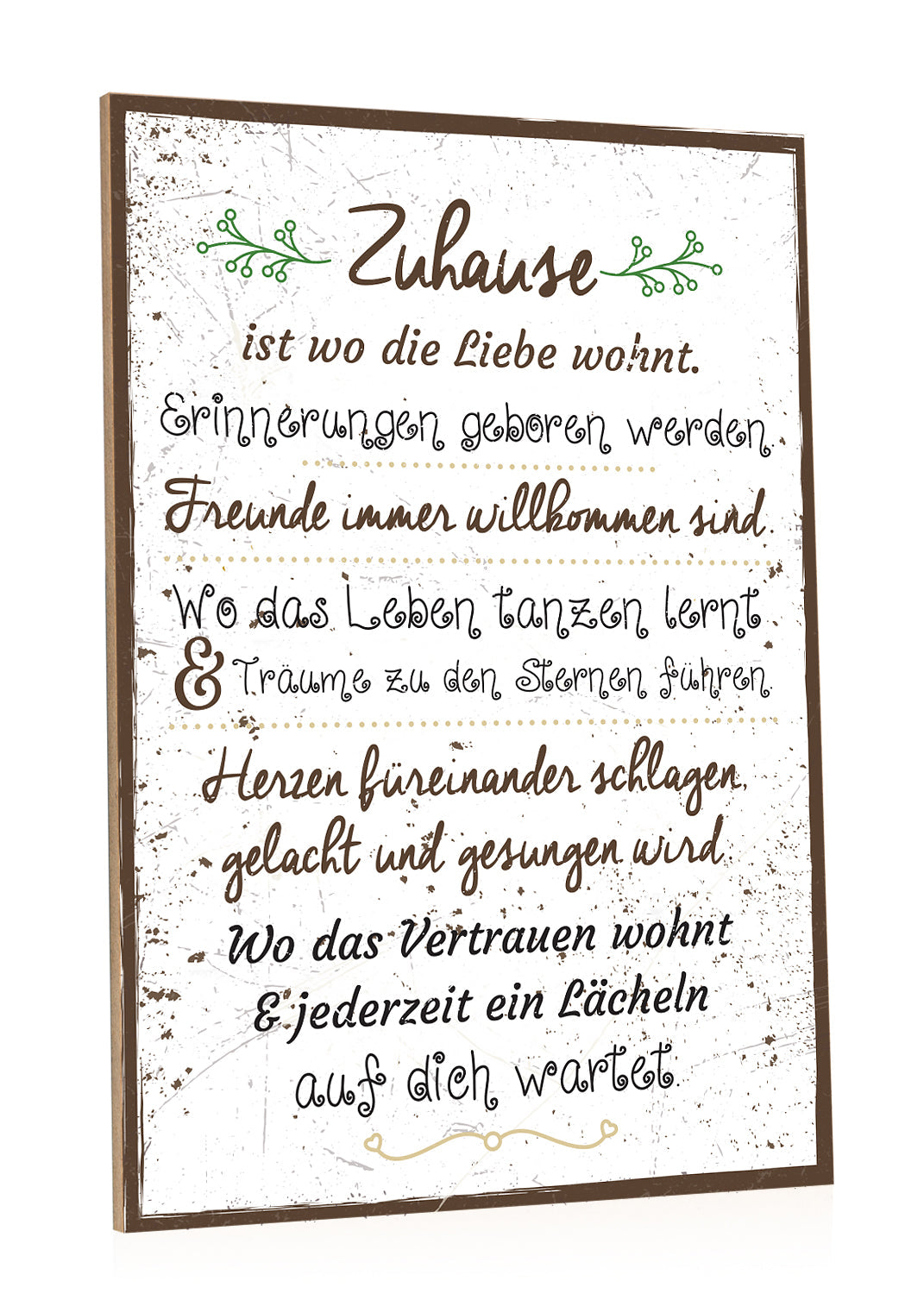Holzschild Zuhause ist wo die Liebe wohnt