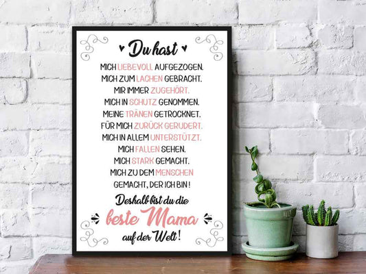 Holzschild mit Spruch Beste Mama der Welt