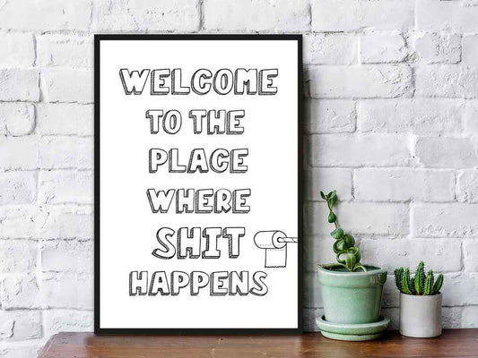 Holzschild mit Spruch Shit Happens
