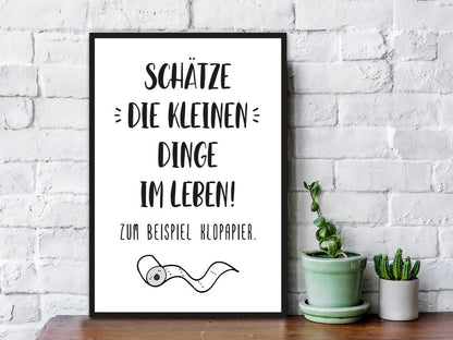 Holzschild mit Spruch - Die kleinen Dinge im Leben