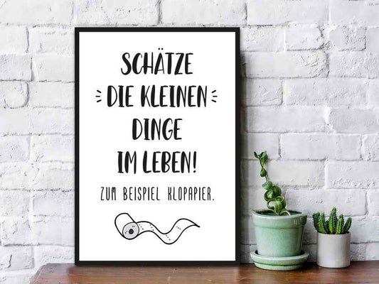 Holzschild mit Spruch - Die kleinen Dinge im Leben